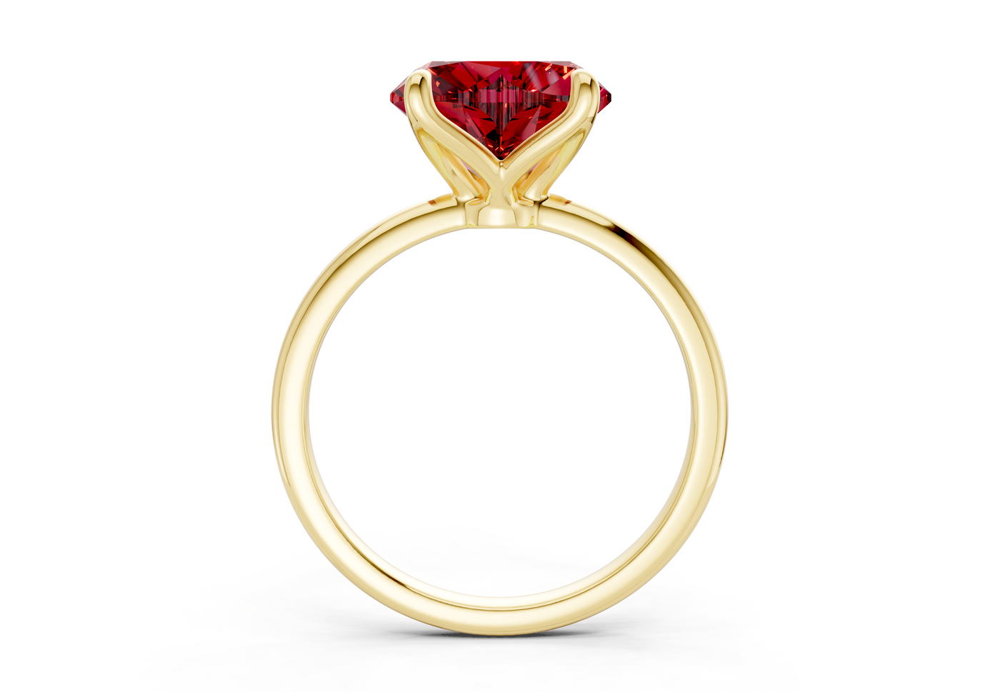 Phoenix Ruby Gemstone Solitaire Heart Cut 1.8mm Engagement Ring