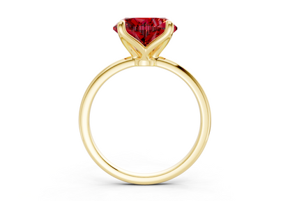 Phoenix Ruby Gemstone Solitaire Heart Cut 1.8mm Engagement Ring