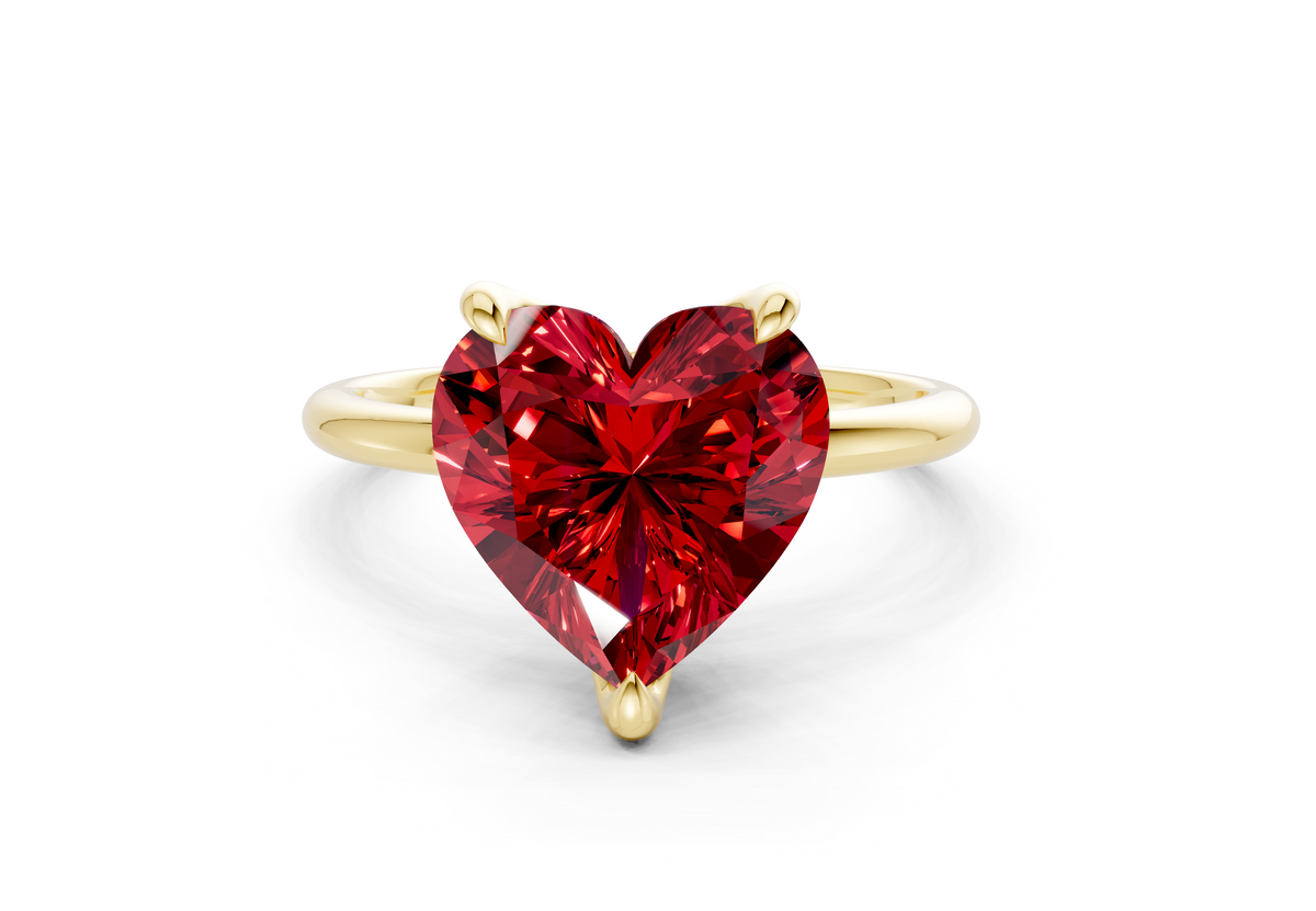 Phoenix Ruby Gemstone Solitaire Heart Cut 1.8mm Engagement Ring