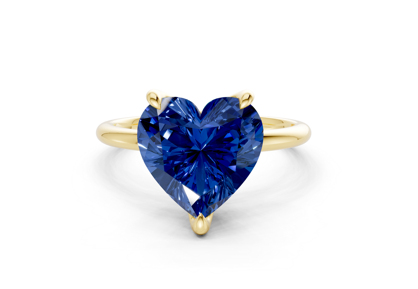 Phoenix Sapphire Gemstone Solitaire Heart Cut 1.8mm Engagement Ring