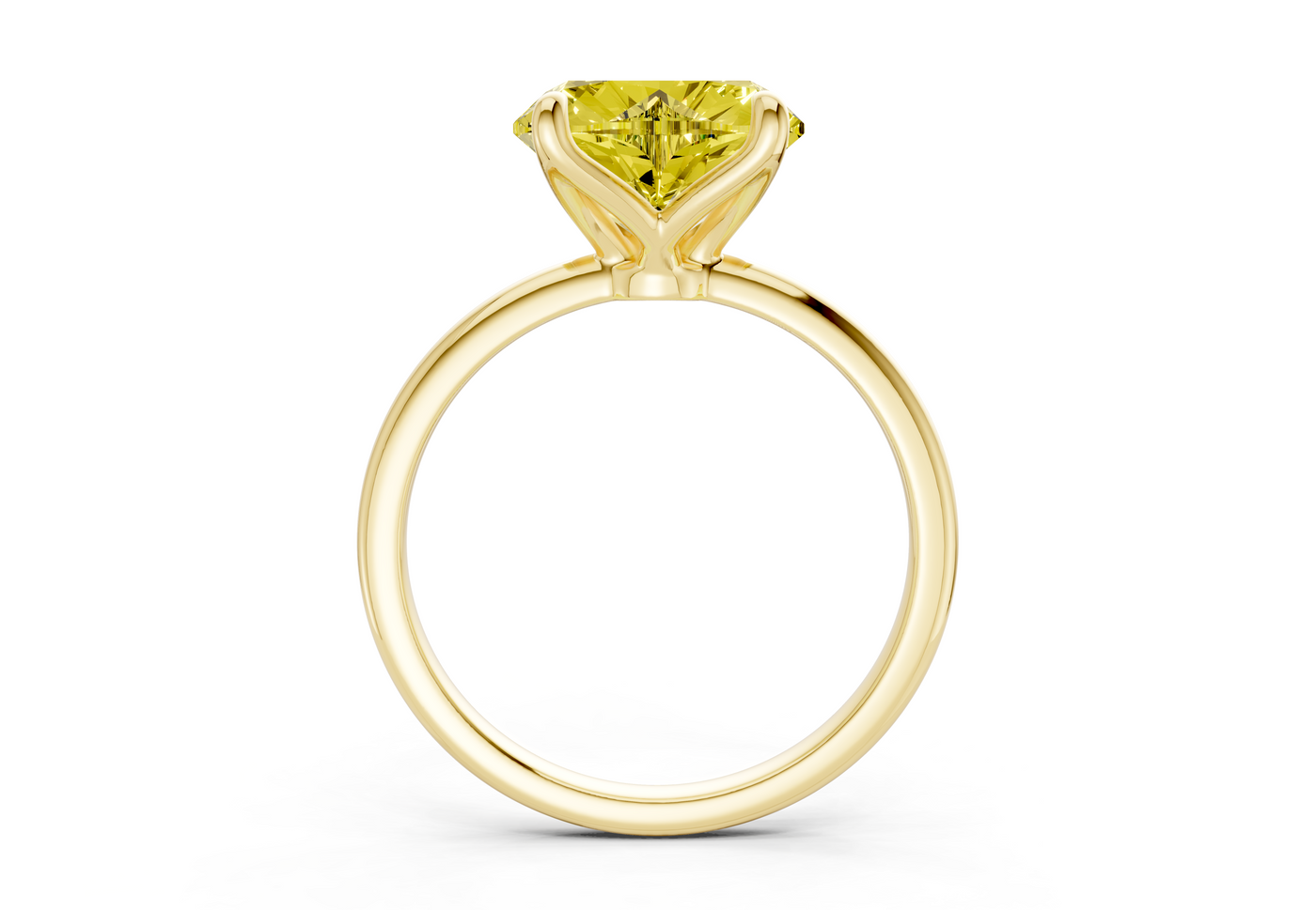 Phoenix Yellow Diamond Solitaire Heart Cut 1.8mm Engagement Ring