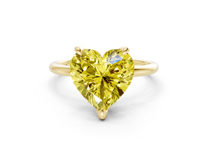Phoenix Yellow Diamond Solitaire Heart Cut 1.8mm Engagement Ring