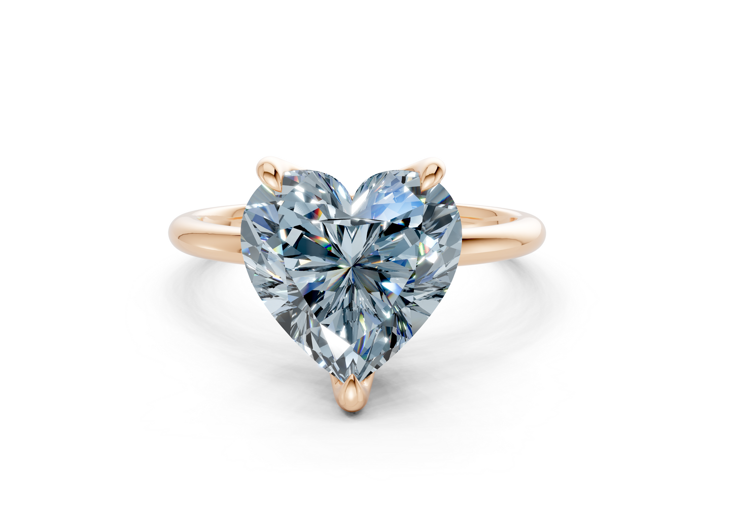 Phoenix Blue Diamond Solitaire Heart Cut 2mm Engagement Ring