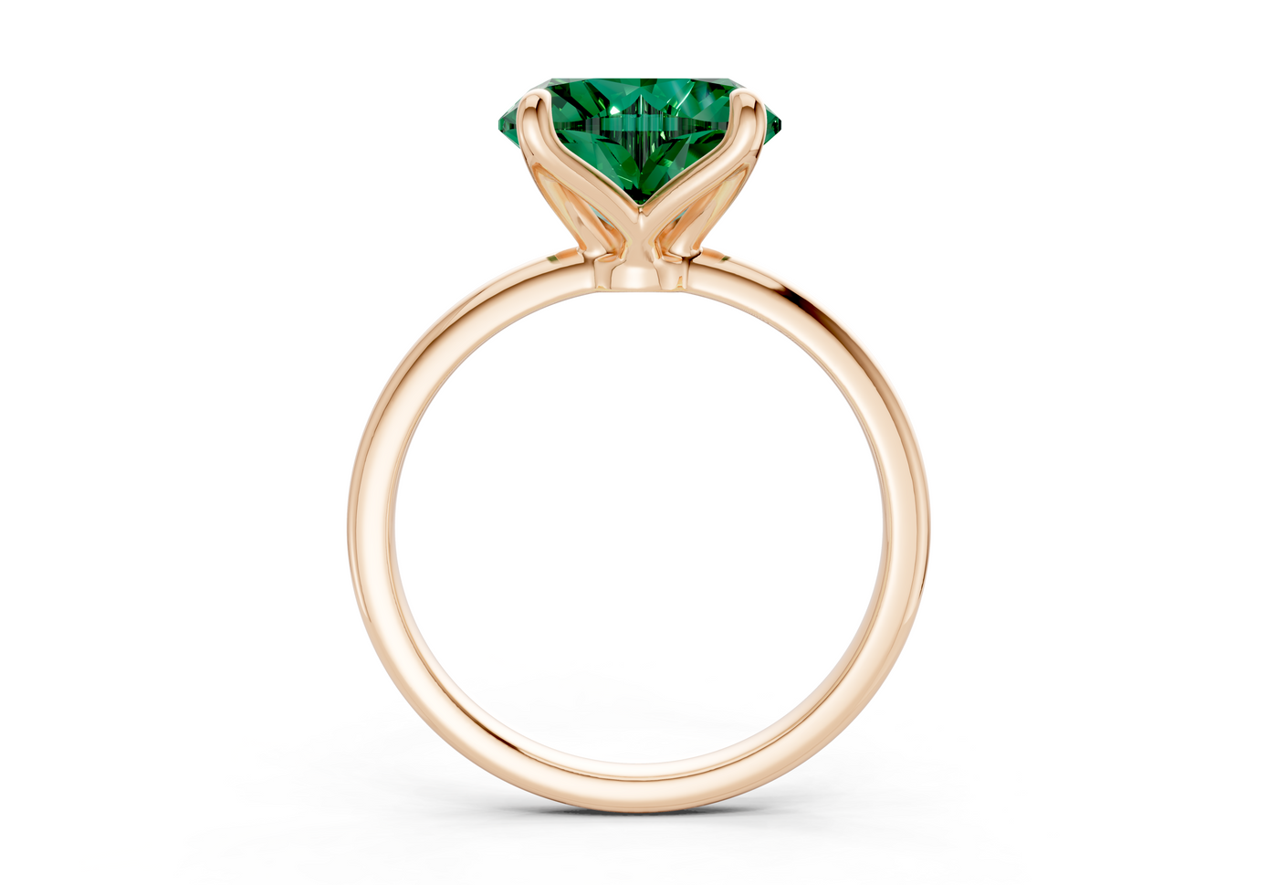 Phoenix Emerald Gemstone Solitaire Heart Cut 1.8mm Engagement Ring