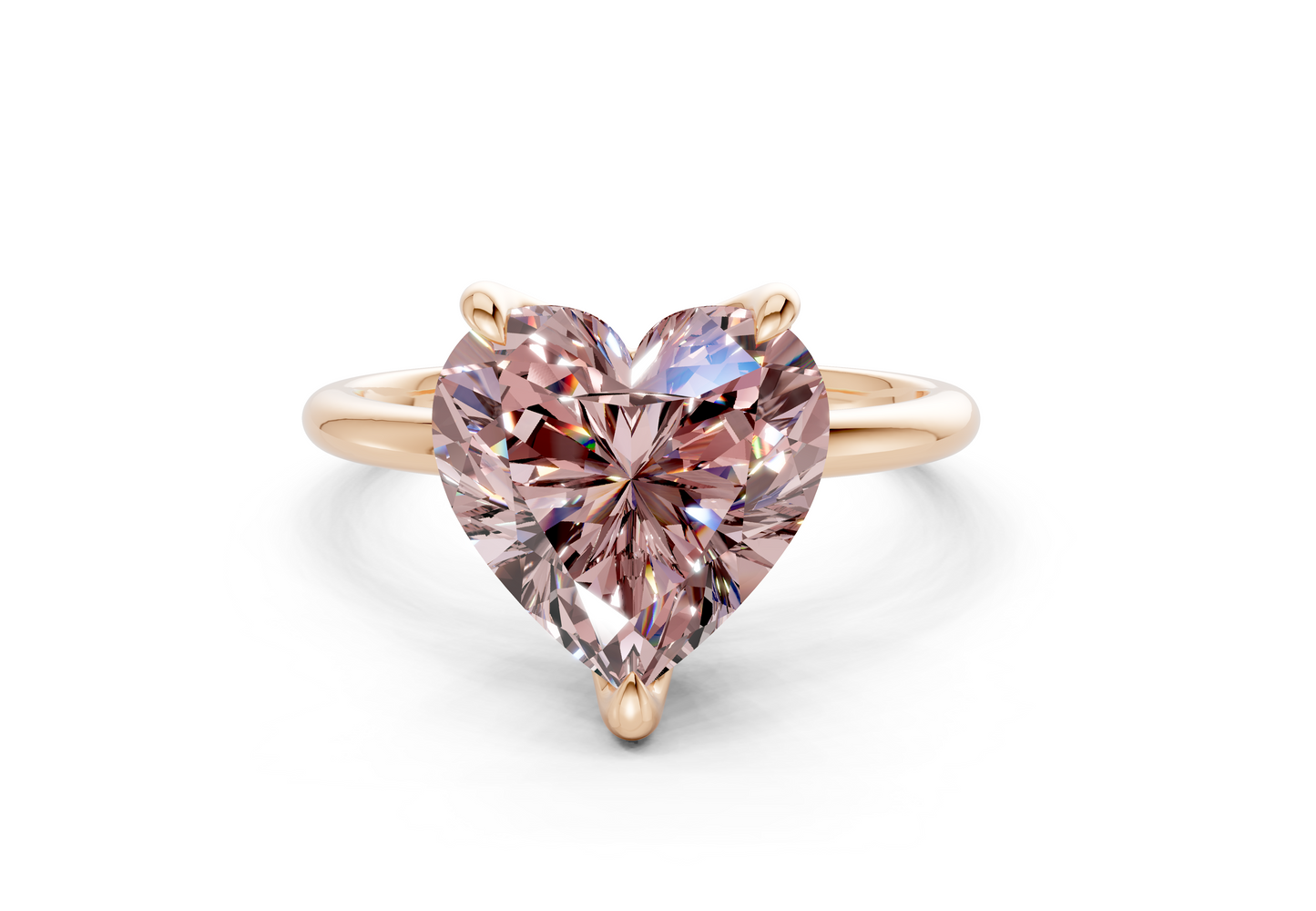 Phoenix Pink Diamond Solitaire Heart Cut 2mm Engagement Ring