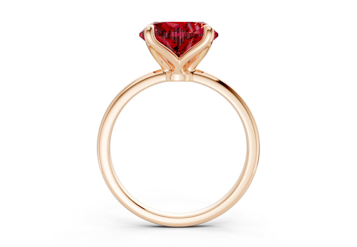 Phoenix Ruby Gemstone Solitaire Heart Cut 1.8mm Engagement Ring