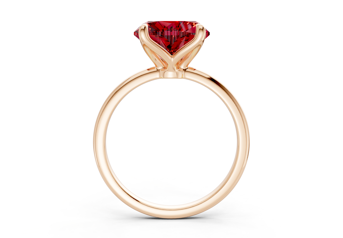 Phoenix Ruby Gemstone Solitaire Heart Cut 2.3mm Engagement Ring