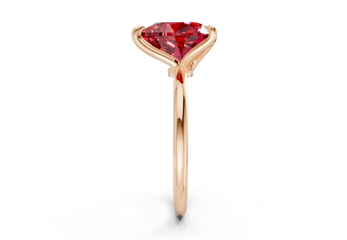 Phoenix Ruby Gemstone Solitaire Heart Cut 1.8mm Engagement Ring