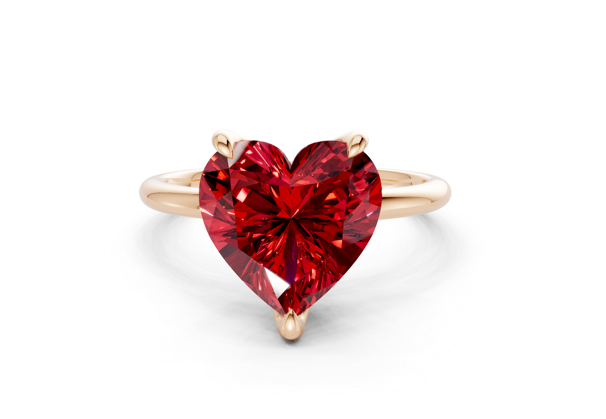 Phoenix Ruby Gemstone Solitaire Heart Cut 1.8mm Engagement Ring
