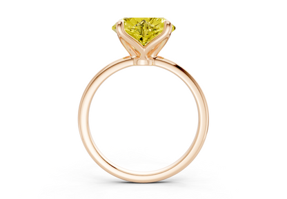 Phoenix Yellow Diamond Solitaire Heart Cut 1.8mm Engagement Ring
