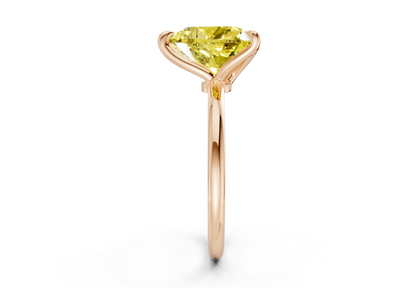 Phoenix Yellow Diamond Solitaire Heart Cut 1.8mm Engagement Ring