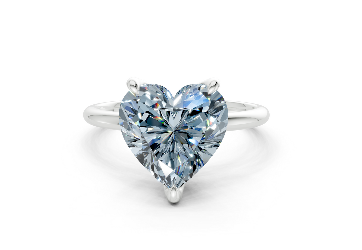 Phoenix Blue Diamond Solitaire Heart Cut 2.3mm Engagement Ring
