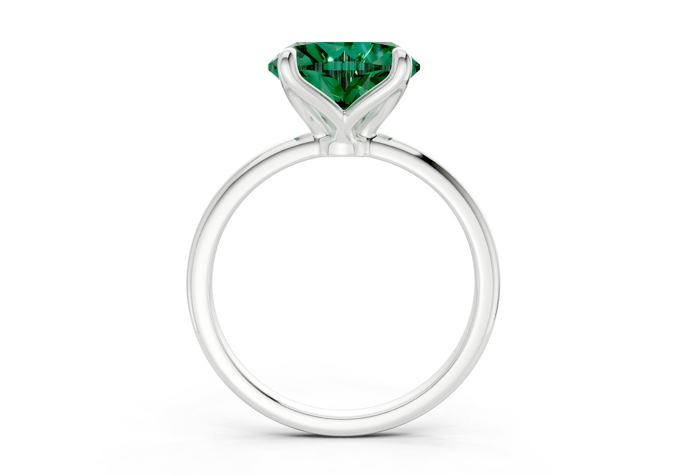 Phoenix Emerald Gemstone Solitaire Heart Cut 1.8mm Engagement Ring