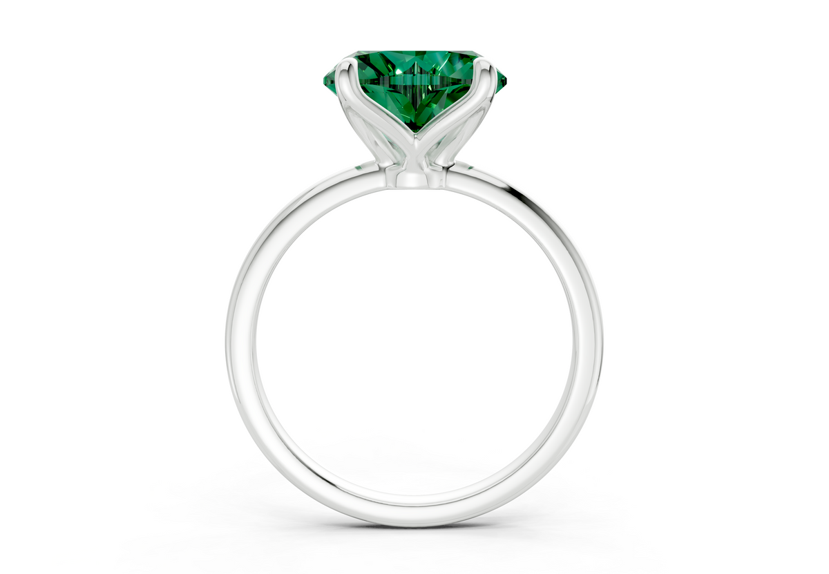 Phoenix Emerald Gemstone Solitaire Heart Cut 2.3mm Engagement Ring