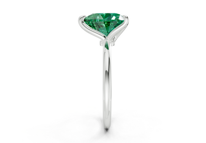 Phoenix Emerald Gemstone Solitaire Heart Cut 2mm Engagement Ring