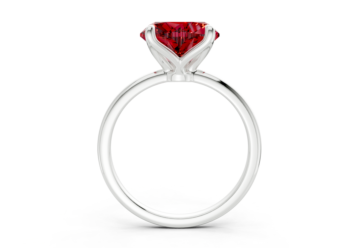 Phoenix Ruby Gemstone Solitaire Heart Cut 2.3mm Engagement Ring