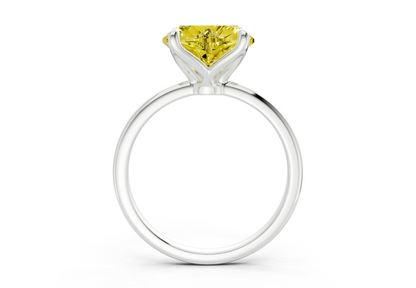 Phoenix Yellow Diamond Solitaire Heart Cut 1.8mm Engagement Ring