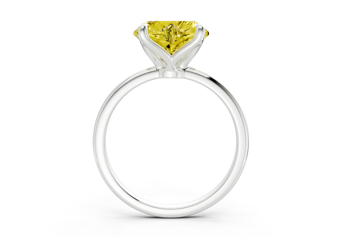 Phoenix Yellow Diamond Solitaire Heart Cut 2.3mm Engagement Ring