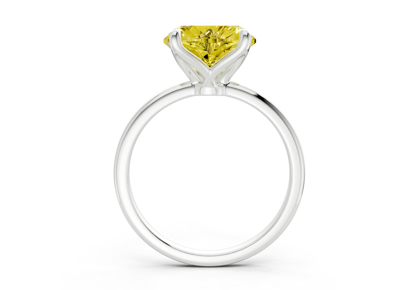 Phoenix Yellow Diamond Solitaire Heart Cut 2mm Engagement Ring