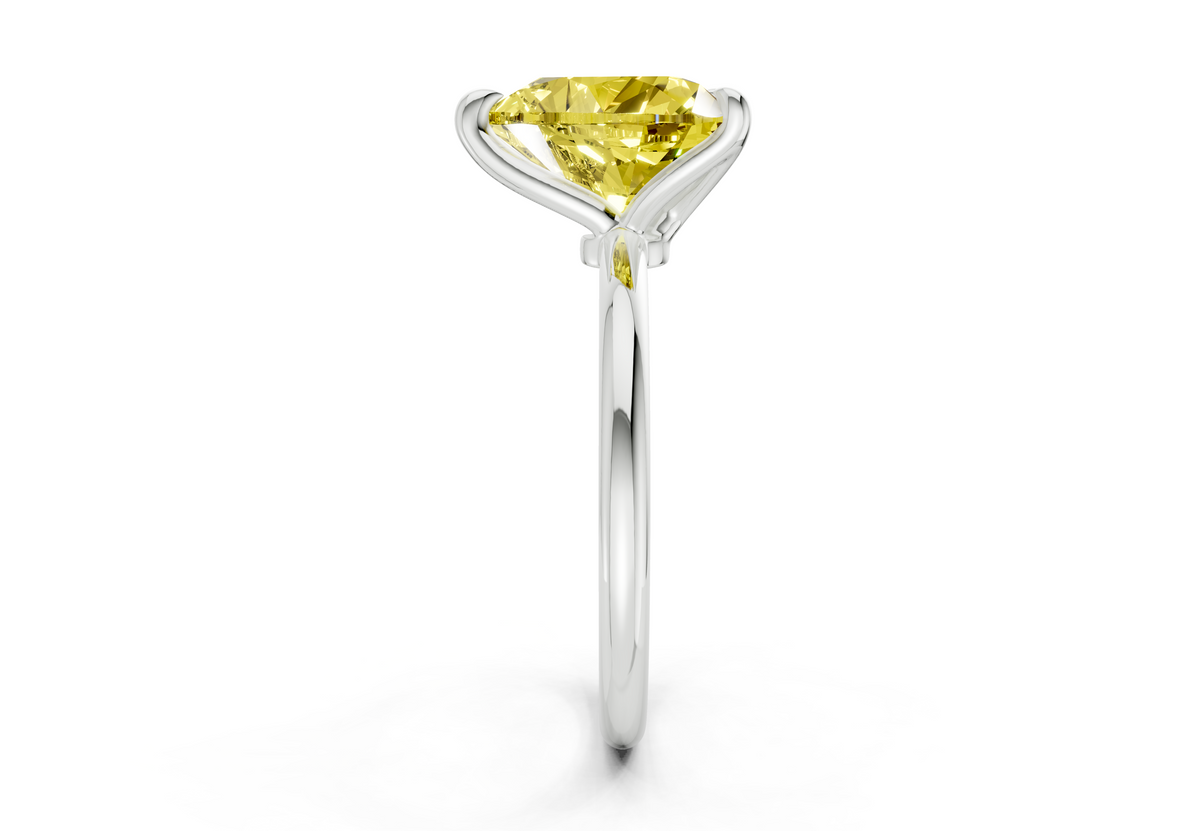 Phoenix Yellow Diamond Solitaire Heart Cut 2mm Engagement Ring