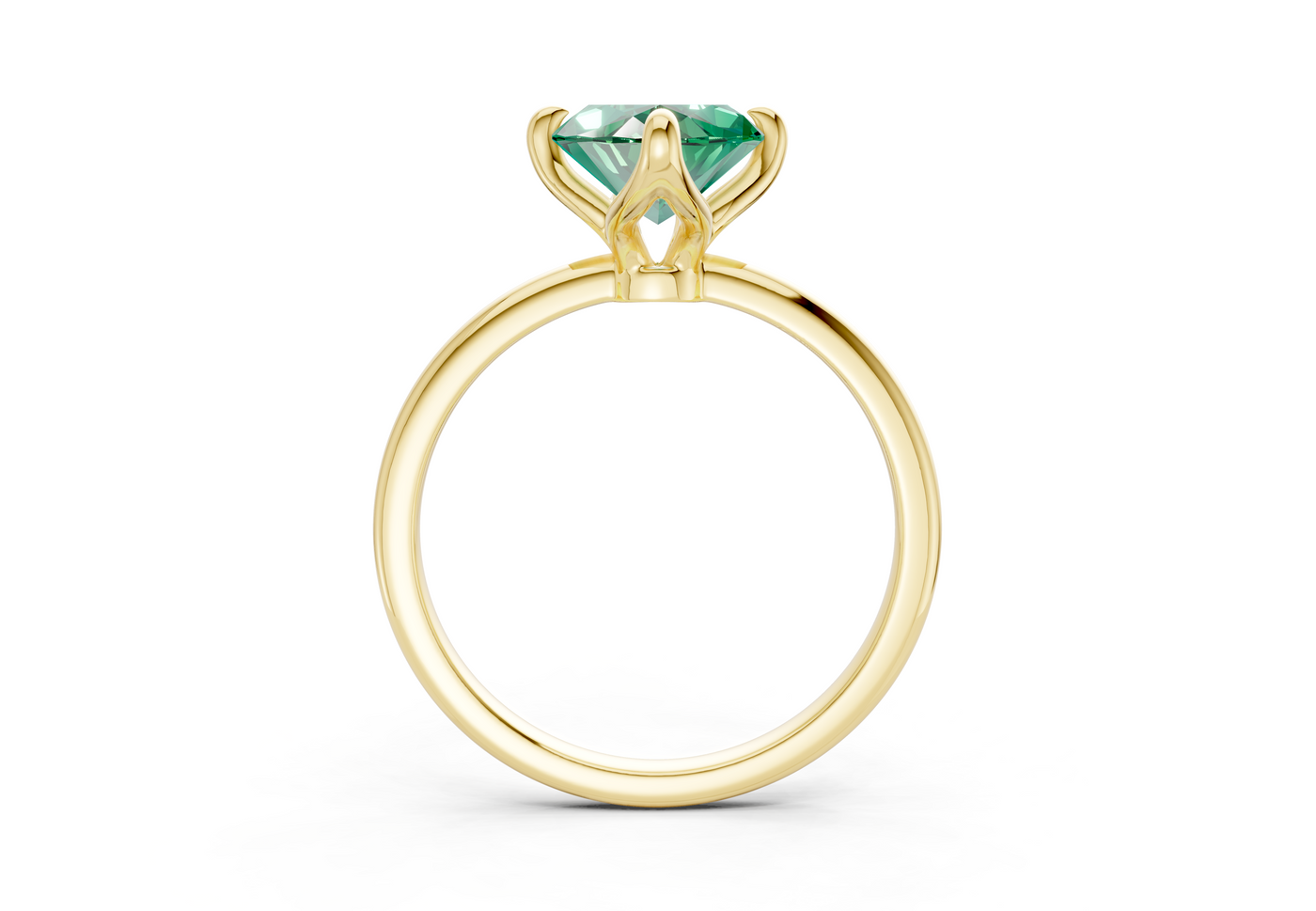 Phoenix Emerald Gemstone Solitaire Marquise Cut 1.8mm Engagement Ring