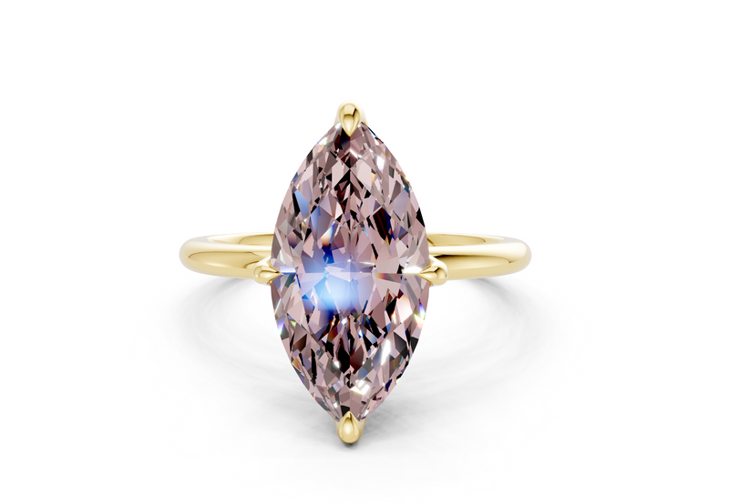 Phoenix Pink Diamond Solitaire Marquise Cut 1.8mm Engagement Ring