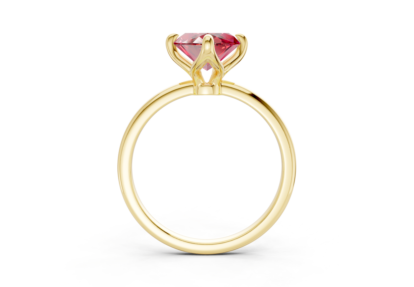 Phoenix Ruby Gemstone Solitaire Marquise Cut 1.8mm Engagement Ring