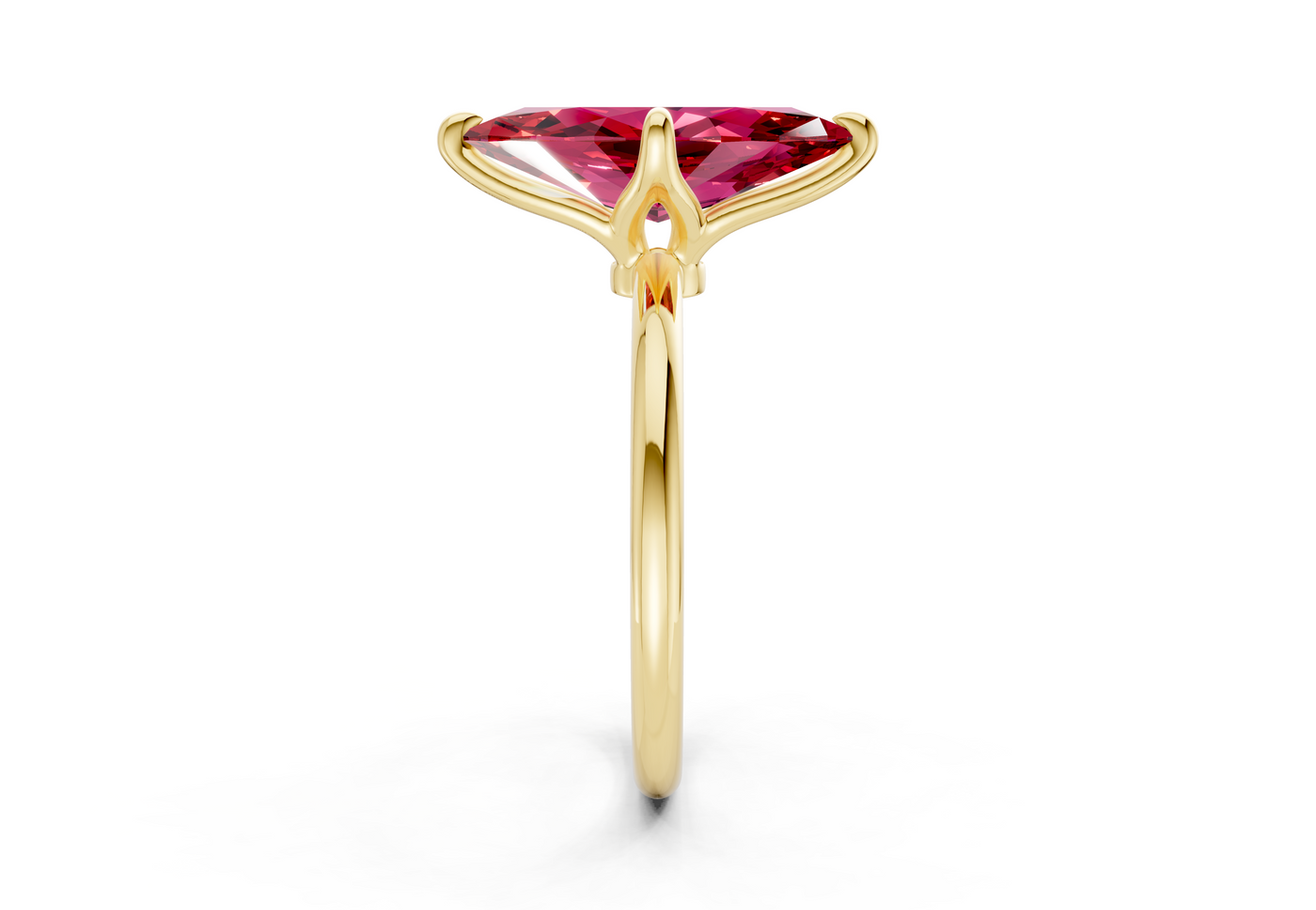 Phoenix Ruby Gemstone Solitaire Marquise Cut 1.8mm Engagement Ring