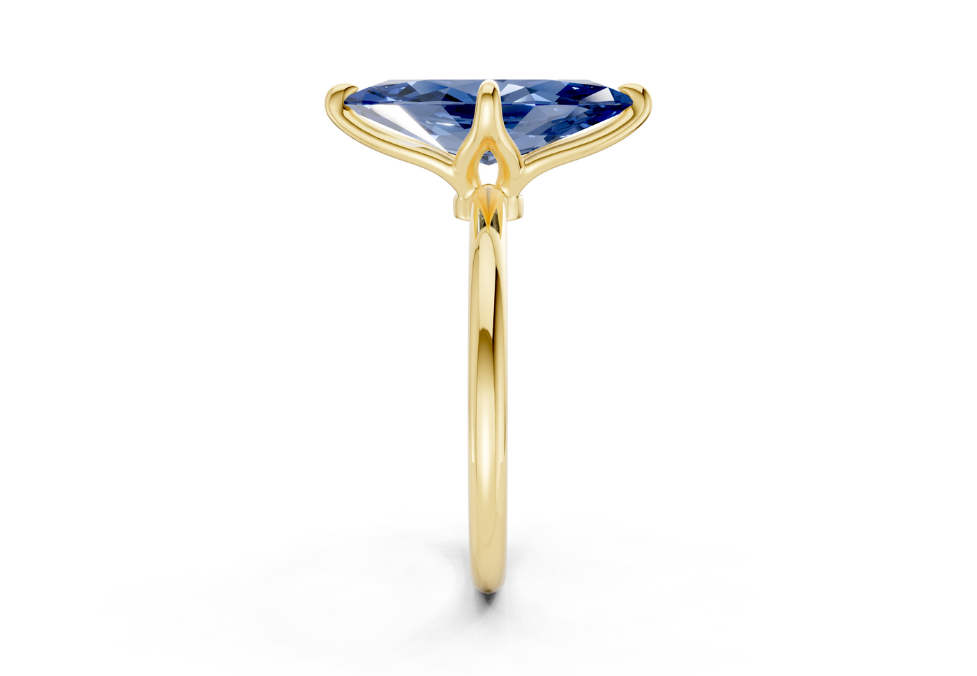 Phoenix Sapphire Gemstone Solitaire Marquise Cut 1.8mm Engagement Ring