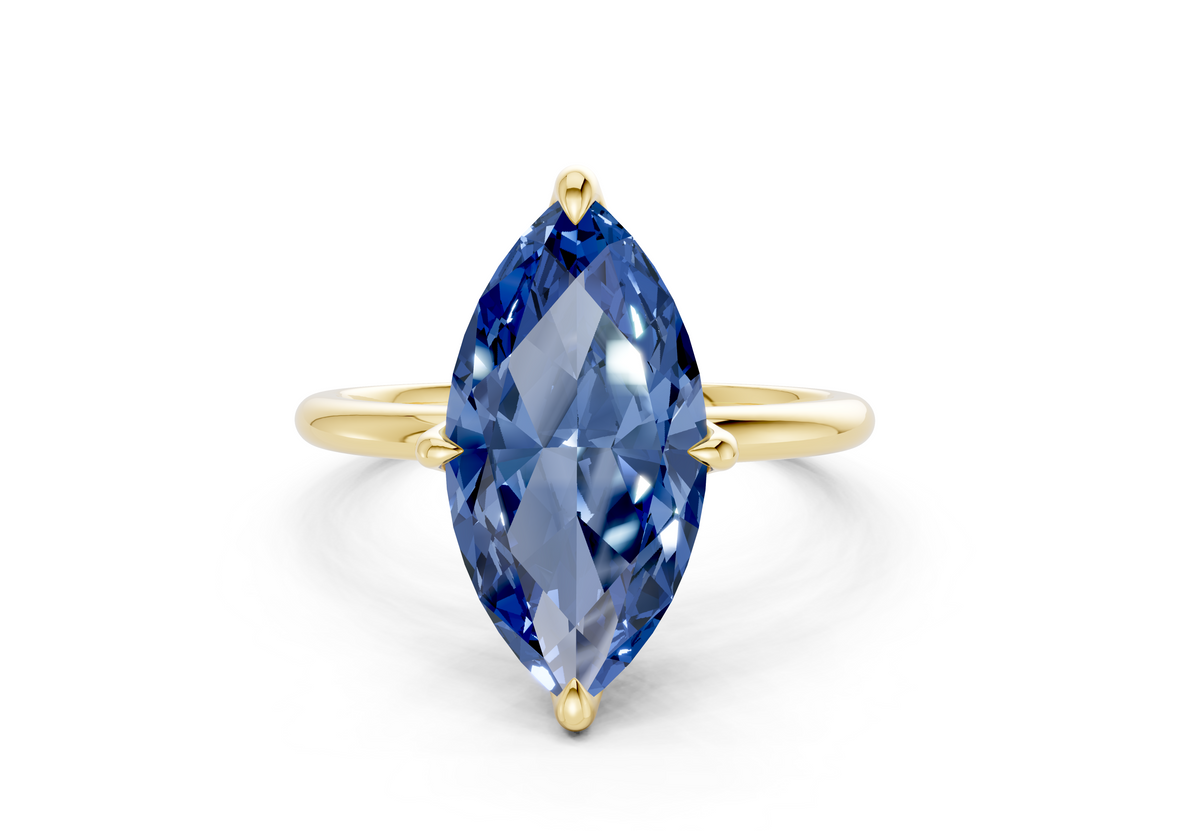 Phoenix Sapphire Gemstone Solitaire Marquise Cut 1.8mm Engagement Ring