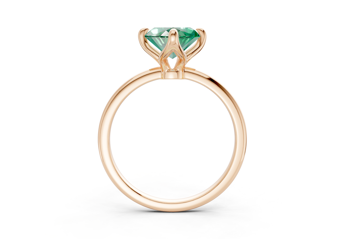 Phoenix Emerald Gemstone Solitaire Marquise Cut 1.8mm Engagement Ring