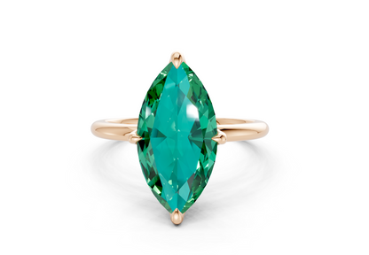 Phoenix Emerald Gemstone Solitaire Marquise Cut 2mm Engagement Ring