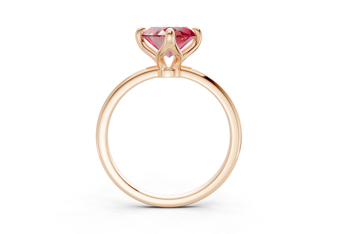 Phoenix Ruby Gemstone Solitaire Marquise Cut 1.8mm Engagement Ring