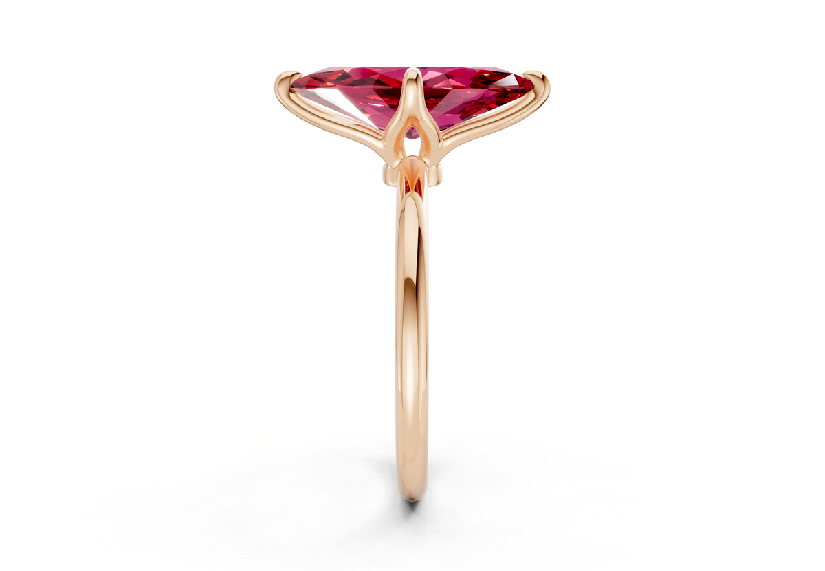 Phoenix Ruby Gemstone Solitaire Marquise Cut 1.8mm Engagement Ring