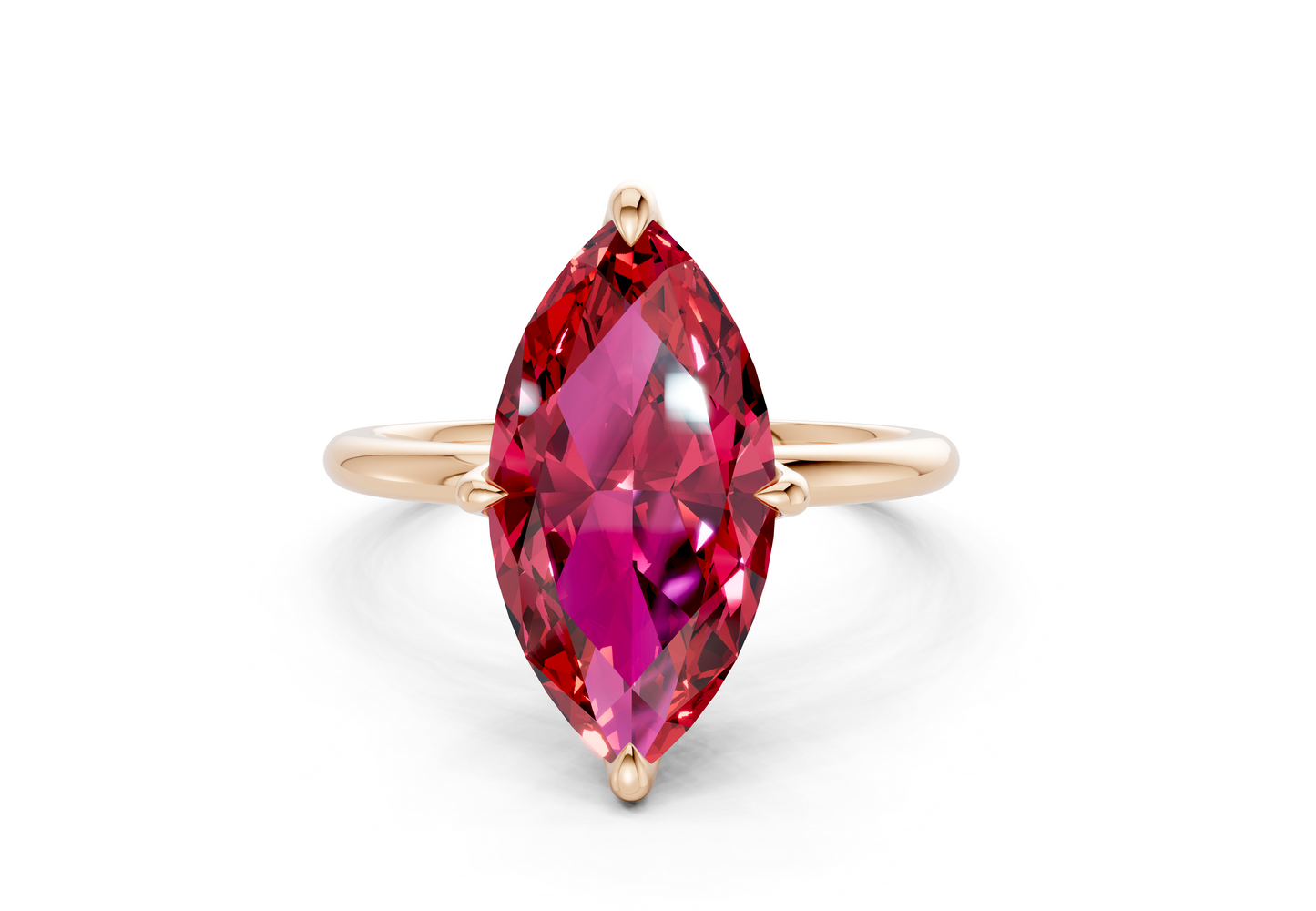Phoenix Ruby Gemstone Solitaire Marquise Cut 2mm Engagement Ring