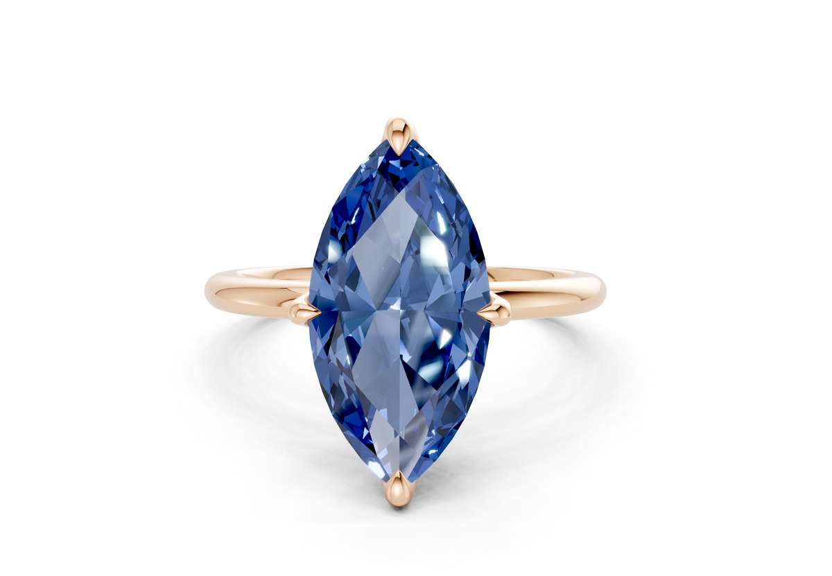 Phoenix Sapphire Gemstone Solitaire Marquise Cut 1.8mm Engagement Ring