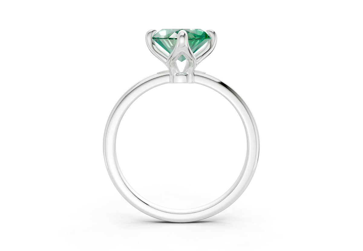 Phoenix Emerald Gemstone Solitaire Marquise Cut 1.8mm Engagement Ring