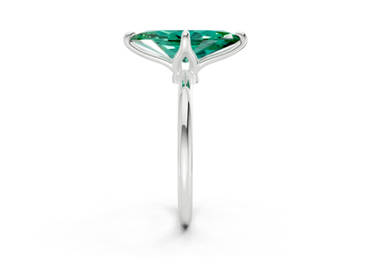 Phoenix Emerald Gemstone Solitaire Marquise Cut 2mm Engagement Ring