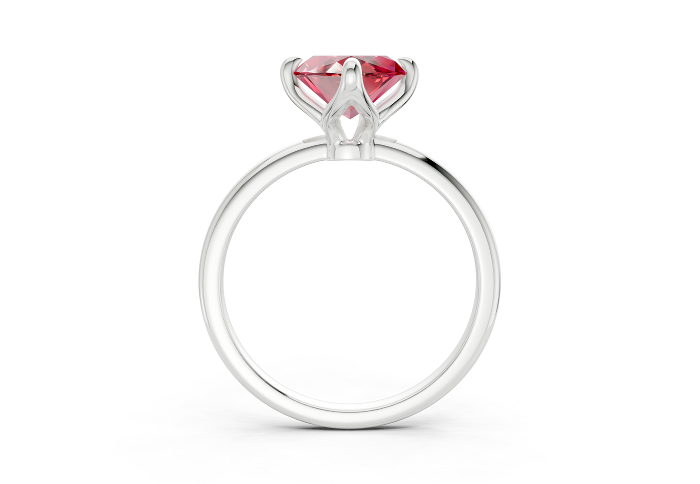 Phoenix Ruby Gemstone Solitaire Marquise Cut 1.8mm Engagement Ring