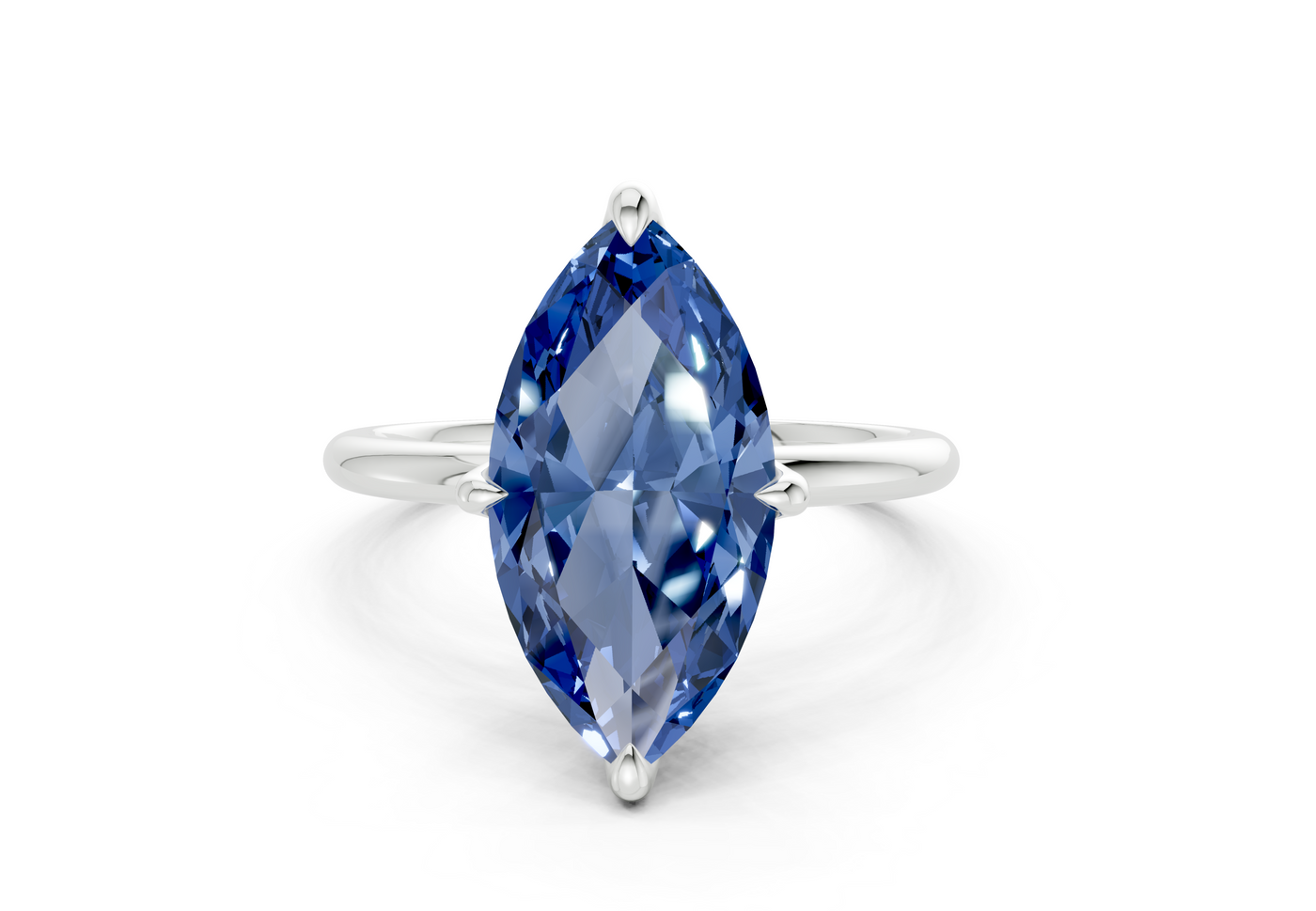 Phoenix Sapphire Gemstone Solitaire Marquise Cut 1.8mm Engagement Ring