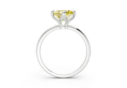 Phoenix Yellow Diamond Solitaire Marquise Cut 2mm Engagement Ring