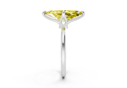 Phoenix Yellow Diamond Solitaire Marquise Cut 2mm Engagement Ring