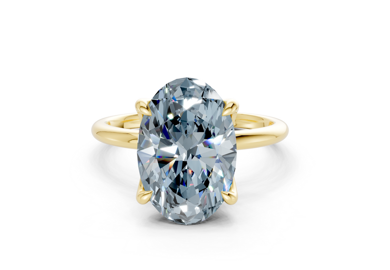 Phoenix Blue Diamond Solitaire Oval Cut 1.8mm Engagement Ring