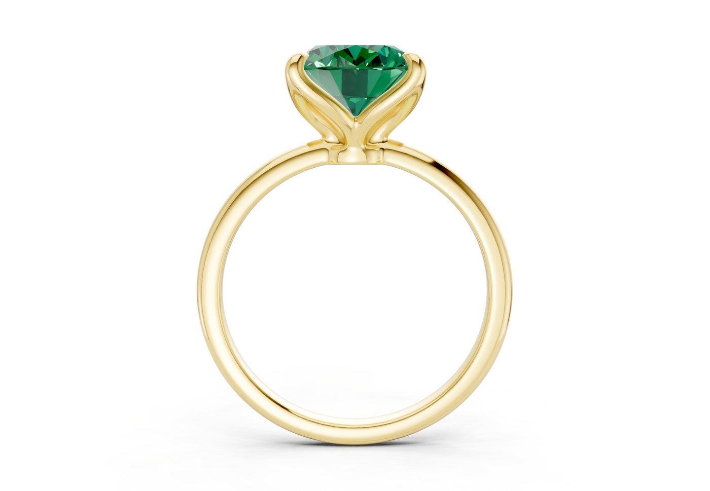 Phoenix Emerald Gemstone Solitaire Oval Cut 1.8mm Engagement Ring