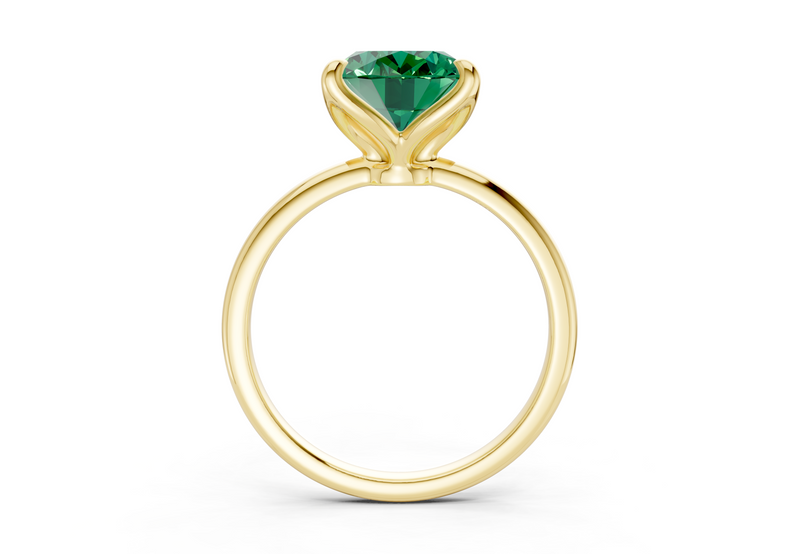Phoenix Emerald Gemstone Solitaire Oval Cut 1.8mm Engagement Ring