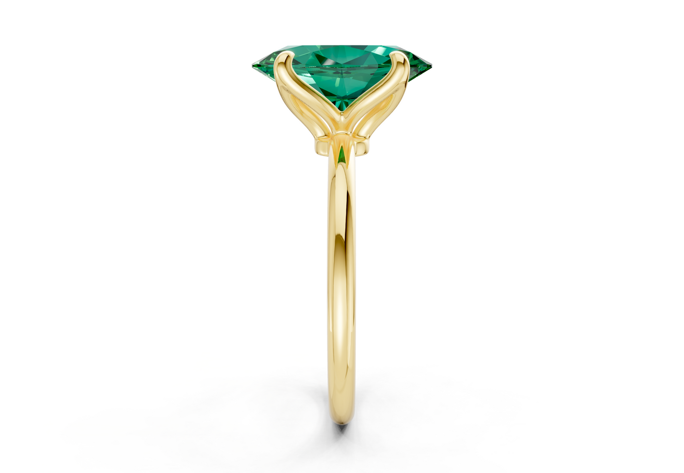 Phoenix Emerald Gemstone Solitaire Oval Cut 1.8mm Engagement Ring