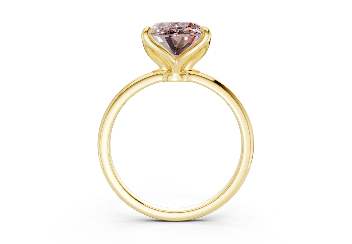 Phoenix Pink Diamond Solitaire Oval Cut 1.8mm Engagement Ring