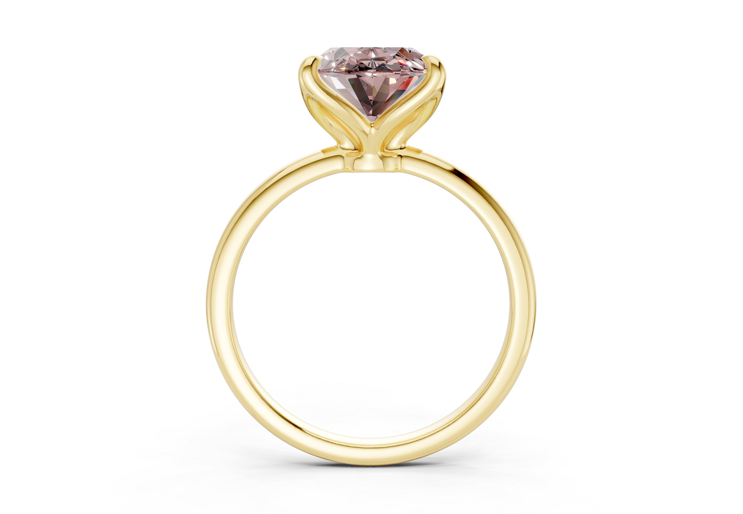 Phoenix Pink Diamond Solitaire Oval Cut 1.8mm Engagement Ring
