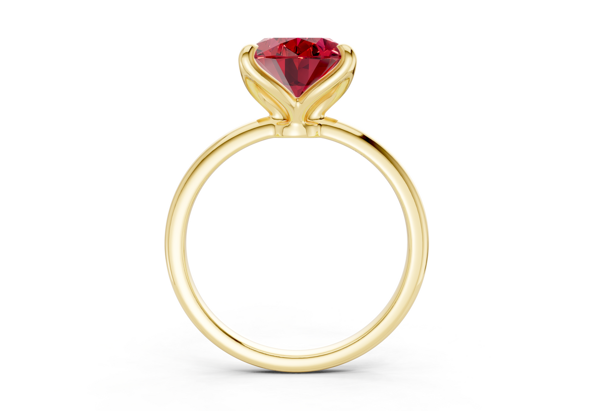 Phoenix Ruby Gemstone Solitaire Oval Cut 1.8mm Engagement Ring
