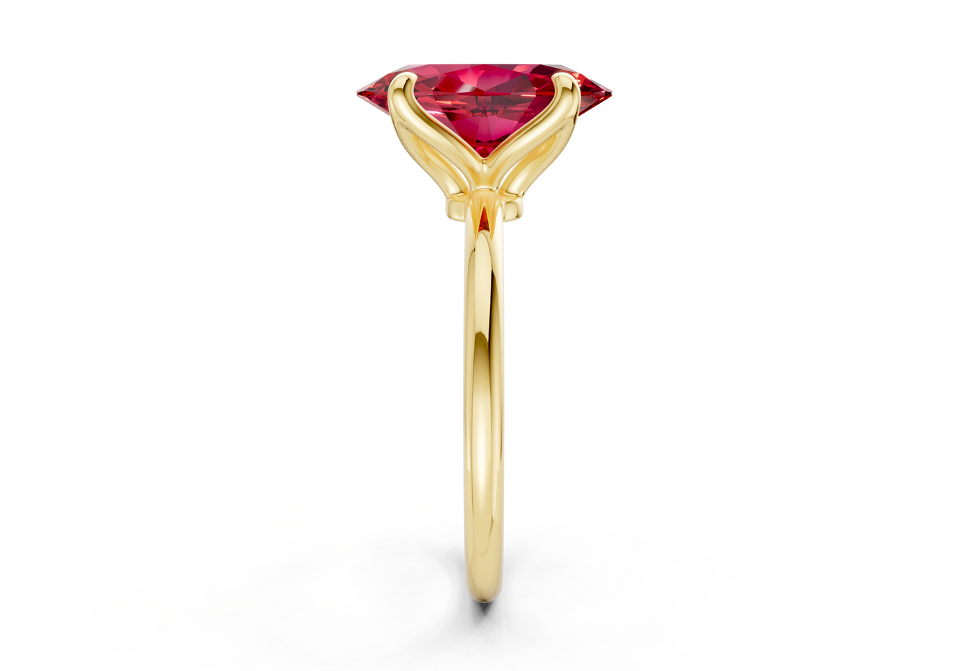 Phoenix Ruby Gemstone Solitaire Oval Cut 1.8mm Engagement Ring